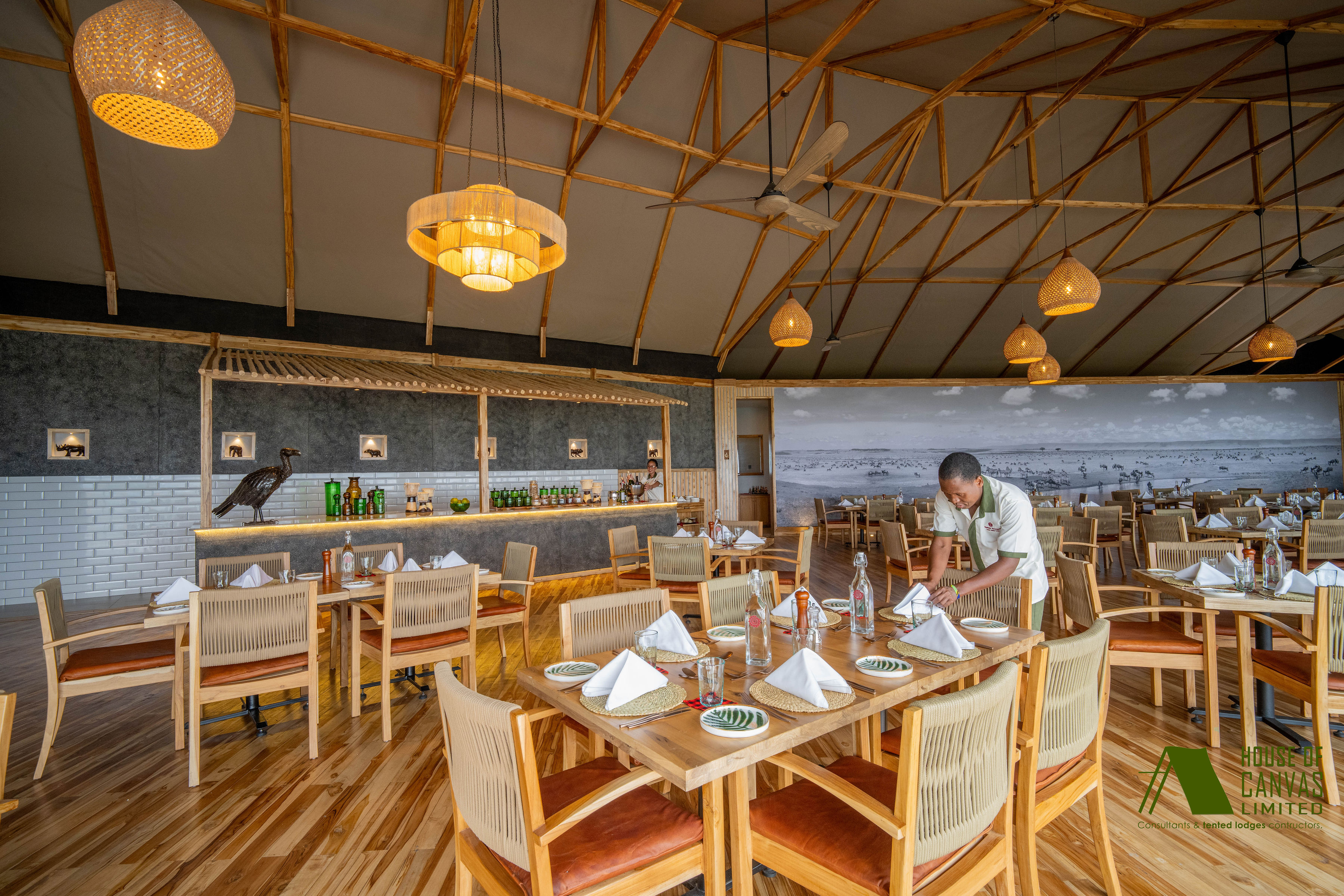 Luxury camping experience at sunset