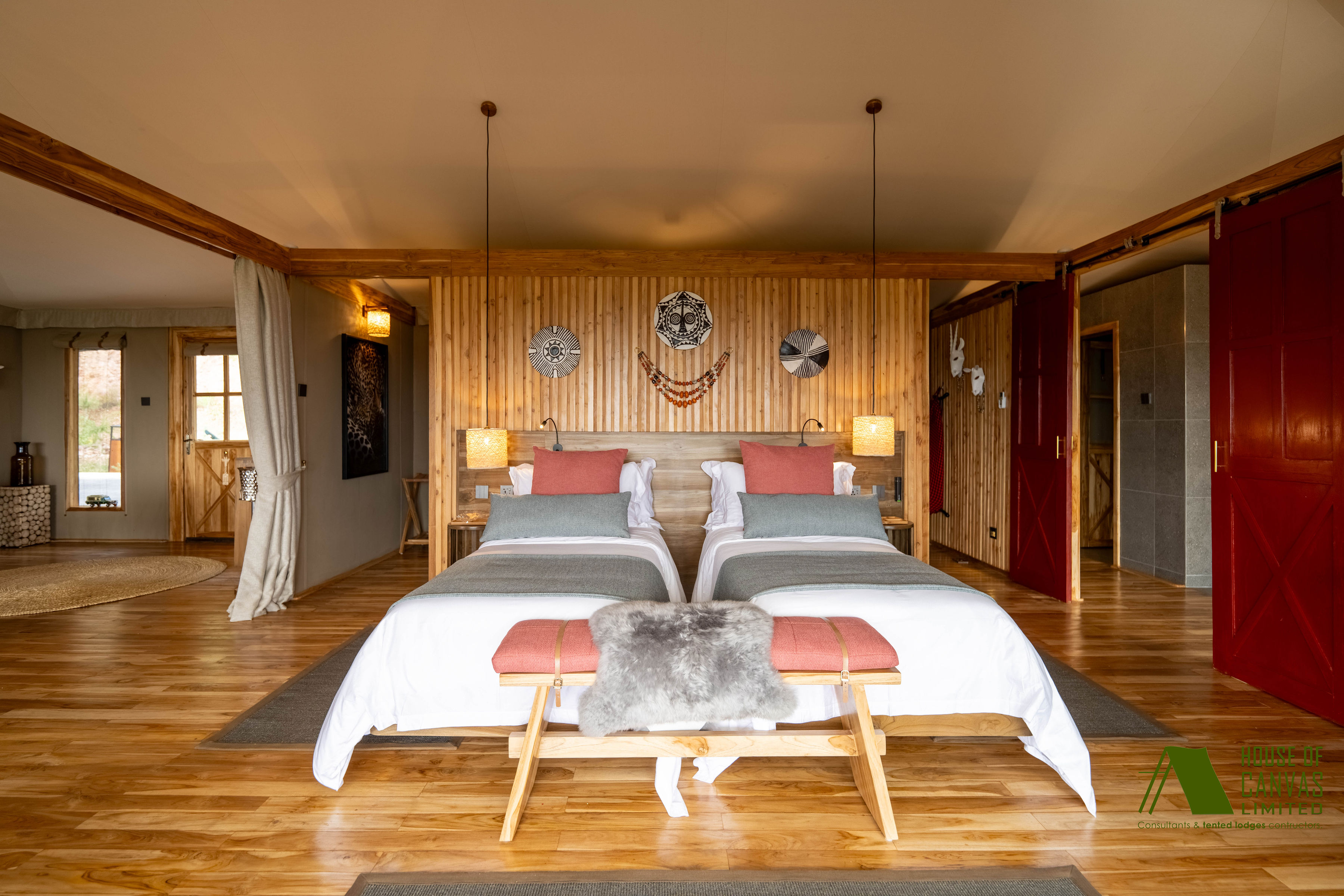 High dynamic range exterior camp view