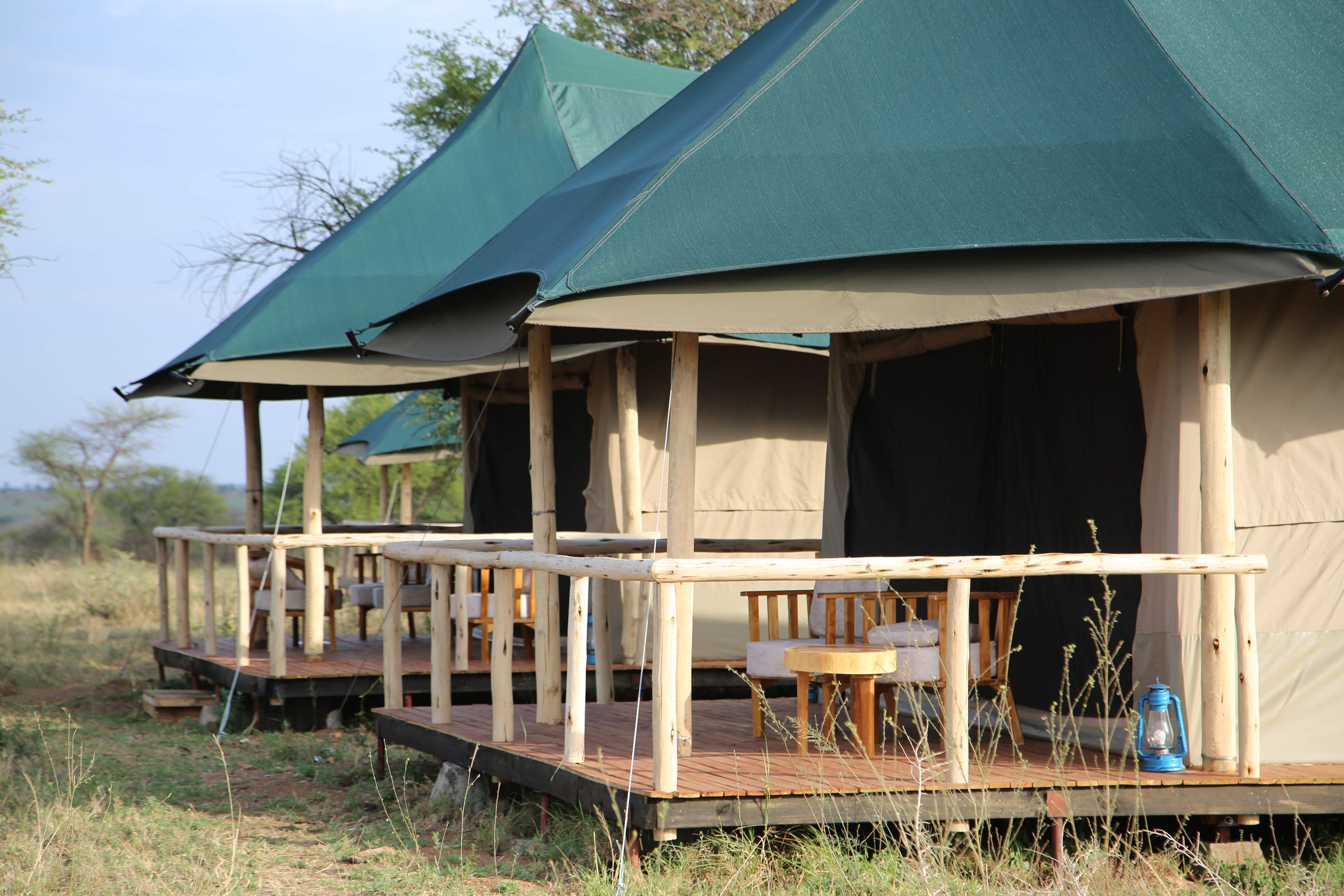 Safari tent in natural setting